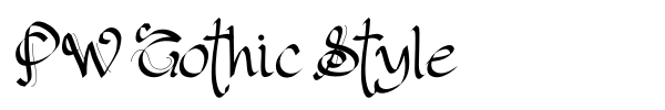 PW Gothic Style font preview